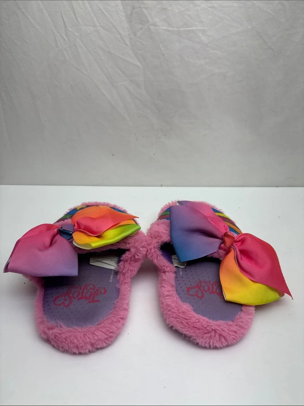 Jojo Rainbow Star Pink Glitter Slipper with Bow SZ 11-12 for little girl, box 73